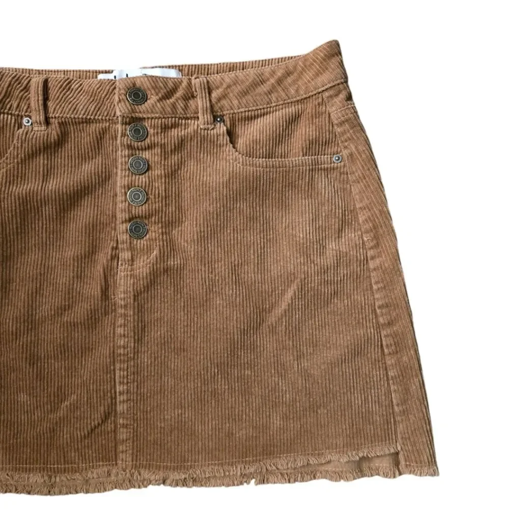 INDIGO REIN Half Button Front Corduroy Mini Skirt - 9/28